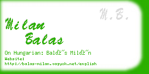 milan balas business card